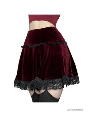Pleated Mini Skirt High Waist Ruffle Y2K Punk Goth Party Skirt